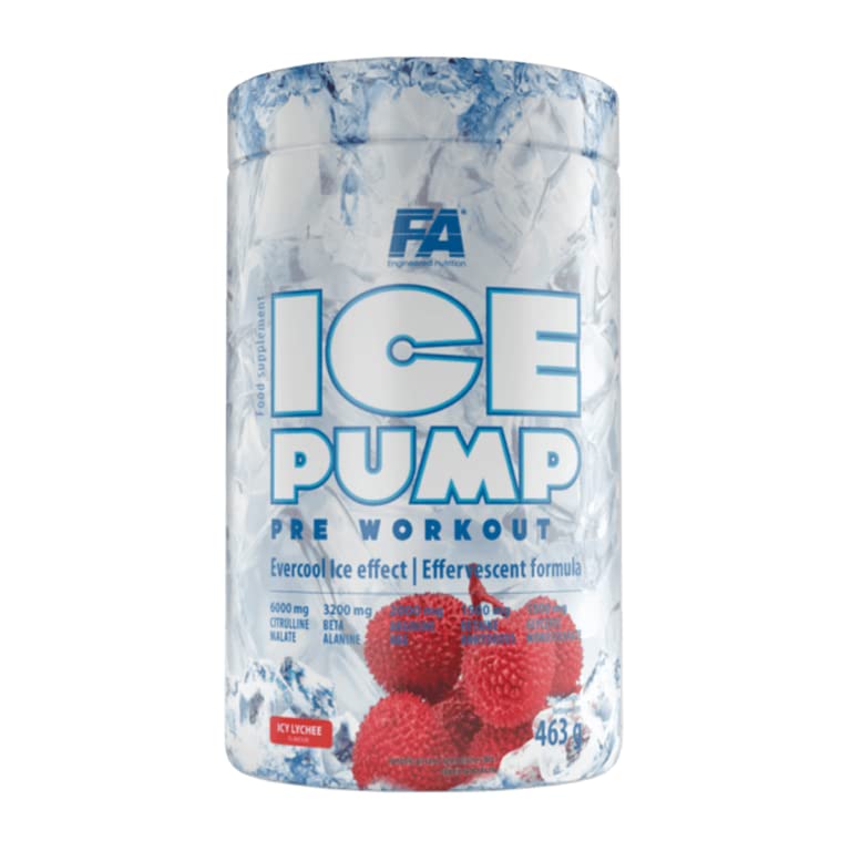 Fa Nutrition Ice Pump Booster, 463 G Per Container, Pre-Workout Training, Cooling Effect, Body Building, L-Citrulline, Beta Alanine Caffeine, Dietary Supplement (Icy Lychee) - NewNest Australia