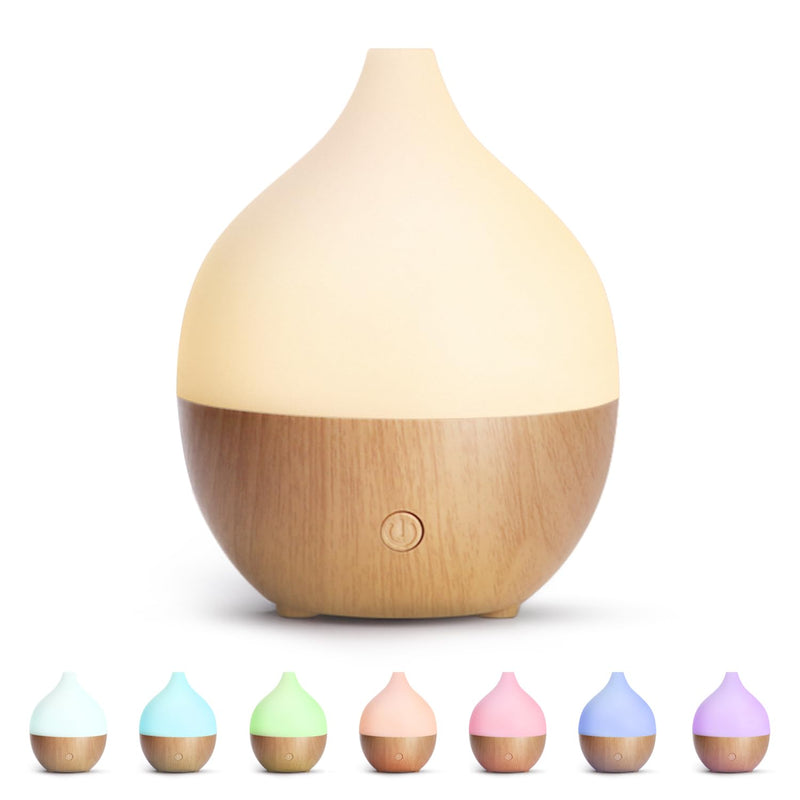 SALKING Aroma Diffuser, 100ml Small Ultrasonic Aromatherapy Diffuser for Essential Oils, with Automatic Shut-Off Function, Warm White Light White Wood Grain Diffuser for Home Office or Yoga - NewNest Australia