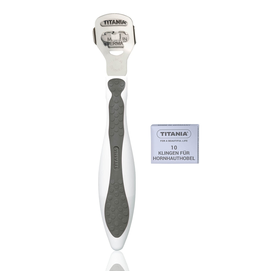 TITANIA callus planer with 10 replacement blades • Callus remover made of stainless steel • Quality callus cutter • Made in Germany • Callus planer with replacement blades - NewNest Australia