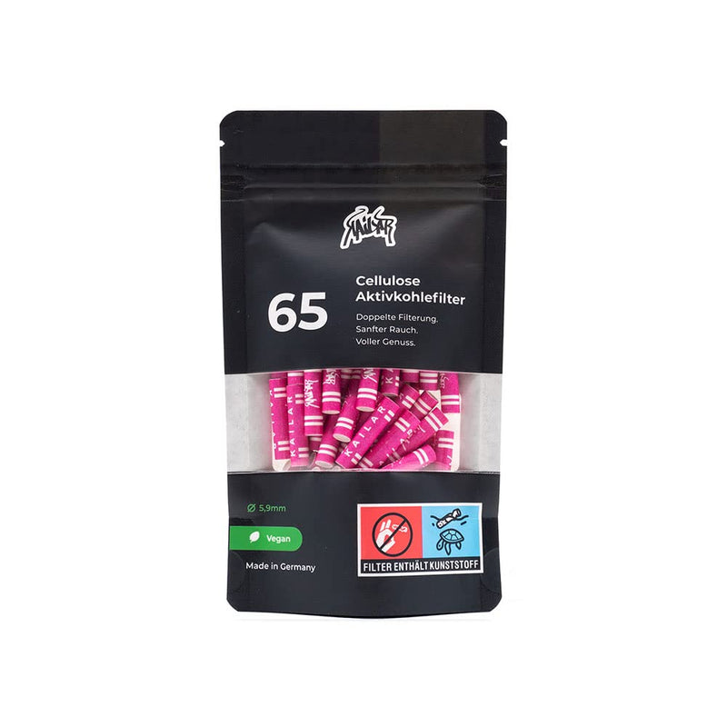 Kailar 65 Pink Cellulose Activated Carbon Filters Slim (5.9 Mm) With Vegan Activated Carbon Made Of Coconut Shells, For A Low-Harmful And Gentle Smoking Experience - NewNest Australia