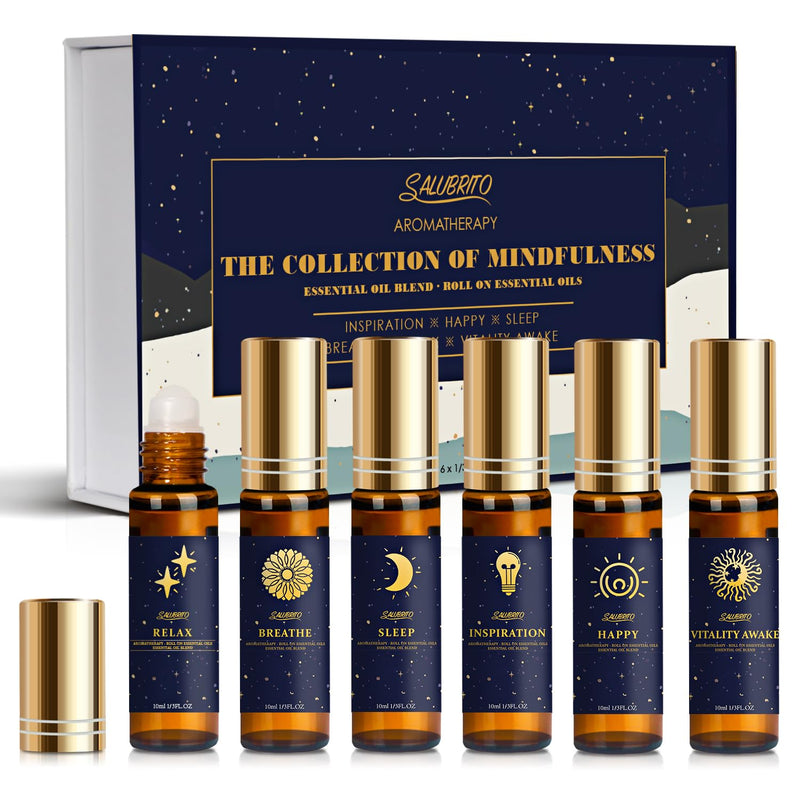 Salubrito Essential Oils Set, Roll On Essential Oil Blends Set, Aromatherapy Oils For Massage, Body Care, Sleeping, Breathing, Relaxing, Gift For Women And Men - NewNest Australia