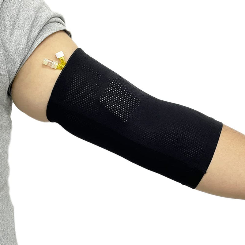Arm PICC Line Sleeve Protector Elbow Breathable Plaster Cover Accessories for Arm Circumference (XS, Black) XS - NewNest Australia