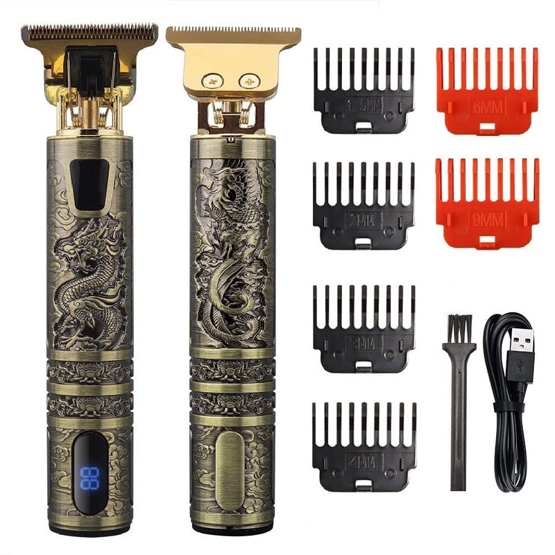 Professional Hair Trimmer, With 6 Combs Beard Trimmer, Electric Trimming Razor For Men, Beard Trimmer With Led Display & Rechargeable Usb, Contour Trimmer For Men/Barbers/Family Gold - NewNest Australia