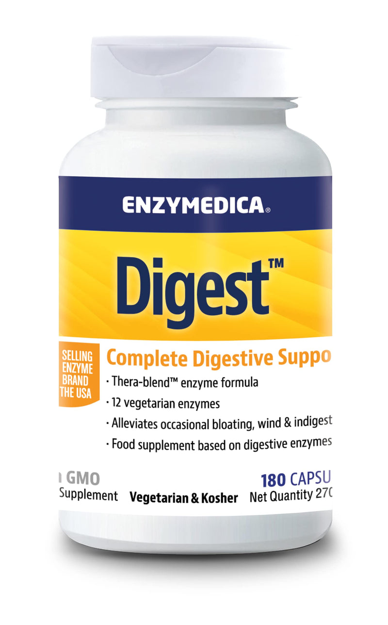 Enzymedica - Digest Fast Acting Enzyme Formula Reduces Gases And Bloating, Improves Nutrient Absorption And Energy, Gluten Free, Dairy Free, Vegetarian, 180 Capsules - NewNest Australia