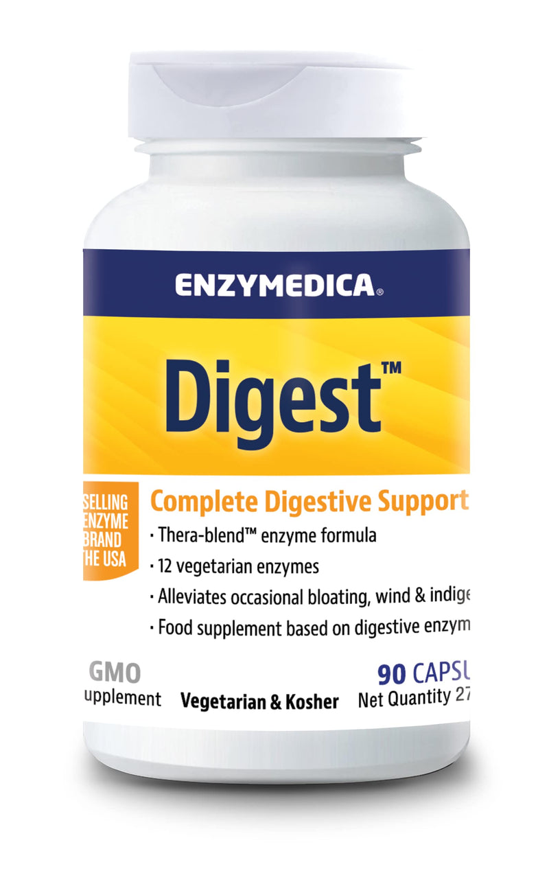 Enzymedica - Digest Fast Acting Enzyme Formula Reduces Gases And Bloating, Improves Nutrient Absorption And Energy, Gluten Free, Dairy Free, Vegetarian, 90 Capsules - NewNest Australia