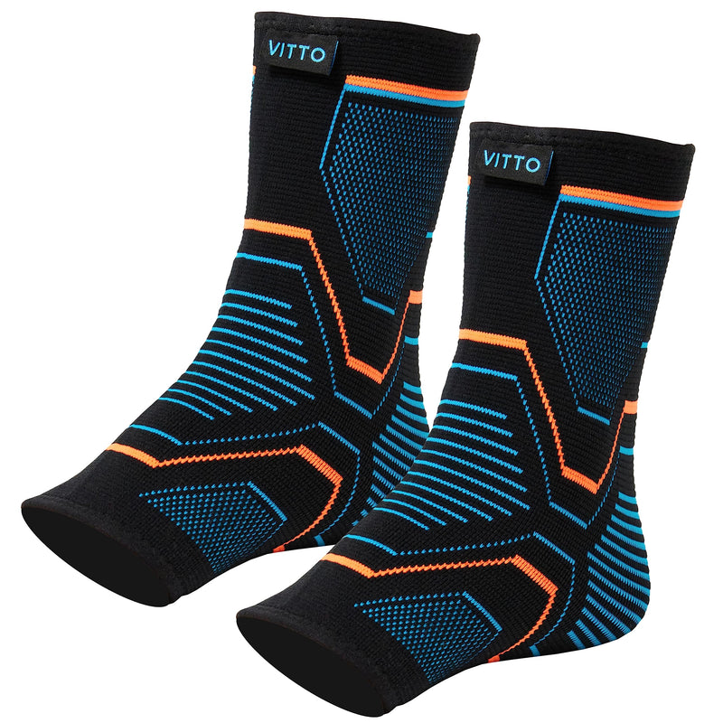 VITTO ankle bandage, foot bandage for ligament damage, weak joints, sprained joints and arthritis (pack of 2, L) pack of 2 - NewNest Australia