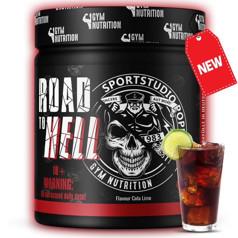 Road To Hell 2.0 - Ultra Hardcore Booster Pre Workout - Powder - Atp + L-Arginine + Citrulline + Beta Alanine + Caffeine 400 G In Collaboration With Sports Studio Popeye Cola Lime Flavor Vegan - NewNest Australia