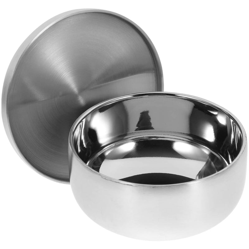 DECHOUS Stainless Steel Men Shaving Soap Bowl with Lid Useful Shaving Cream Soap Bowl Practical Mill Shaving Bowl for Home Bathroom (Silver) - NewNest Australia