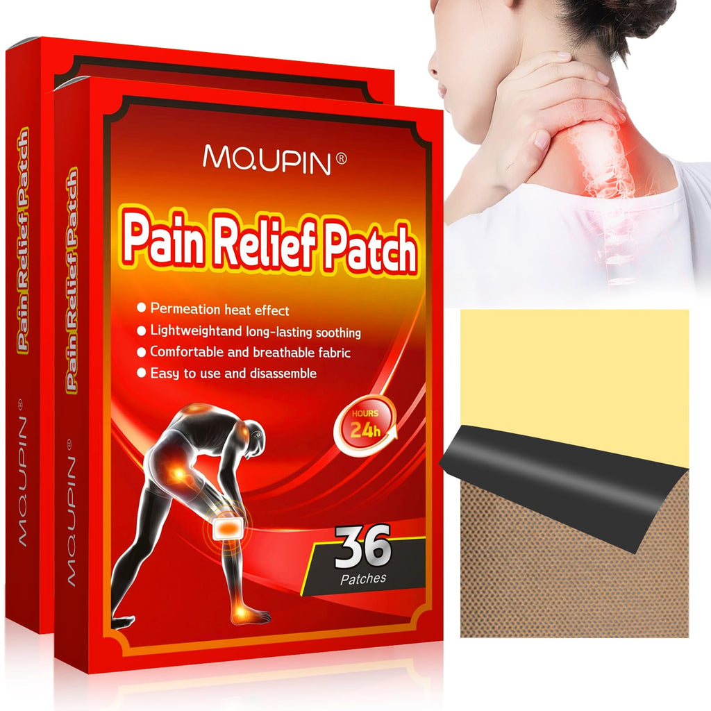 Mqupin Pain Relieving Patch Bandage 72 Plasters, Mqupin Heat Plasters 8-12 Hours Long-Lasting Effect Pain Relief Plasters For Back Knee Joint Neck Shoulder Muscle Pain Relief - NewNest Australia