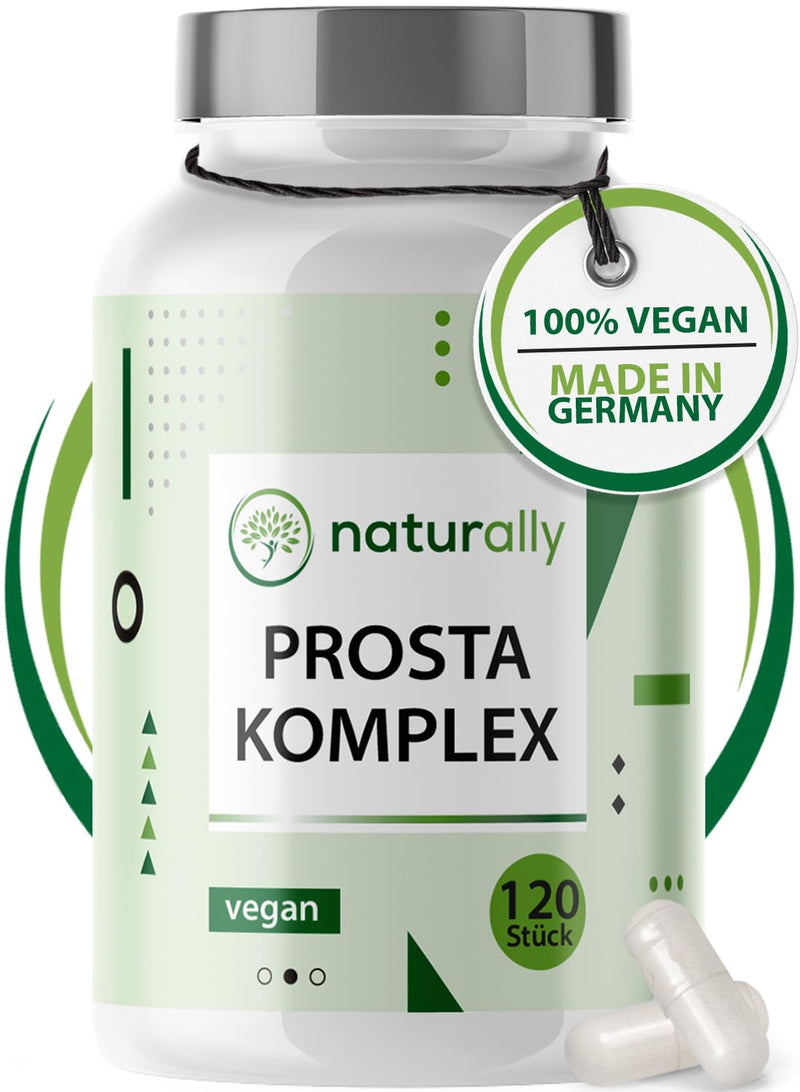 Naturally Prostate Capsules High Dose [Pack Of 120] - Complex With Pumpkin Seed, Nettle, Saw Palmetto Extract With Vitamin E, Zinc, Selenium - Made In Germany, Vegan, Testosterone, Nettle Capsules - NewNest Australia
