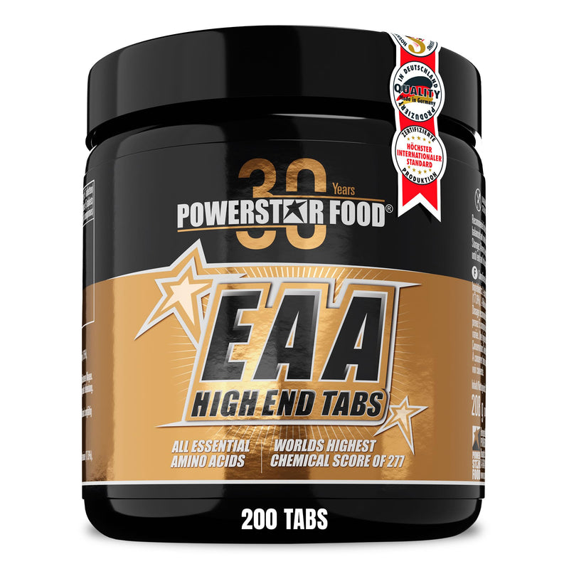 Powerstar Eaa High End Tabs | 200 Tablets With All 8 Essential Amino Acids | Highest Chemical Score 277 | Made In Germany | Amino Complex High Dose Vegan | Reference Protein Of Who&Fao - NewNest Australia