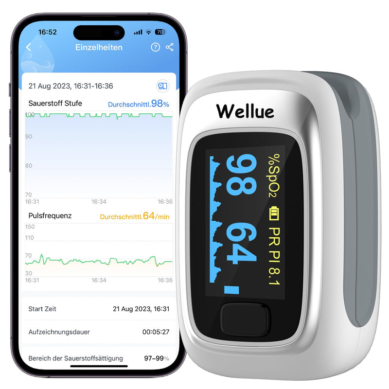 Viatom Pulse Oximeter, Bluetooth Oximeter For Measuring Blood Oxygen Saturation, O2 Pulse Monitor Finger With Oled Display, Pulse Oximeter With Free App And Batteries For Adults Children - NewNest Australia