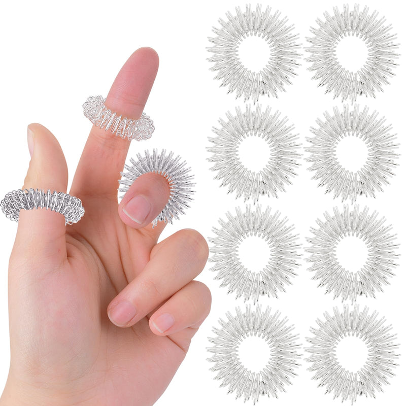 8 Piece Acupressure Rings Set, Acupressure Ring For Finger Massage Ring, Arthro Roller, Anti-Stress, Sensory Finger Massage Ring, Massage Rings For Stress Reducer And Promote Blood Circulation - NewNest Australia