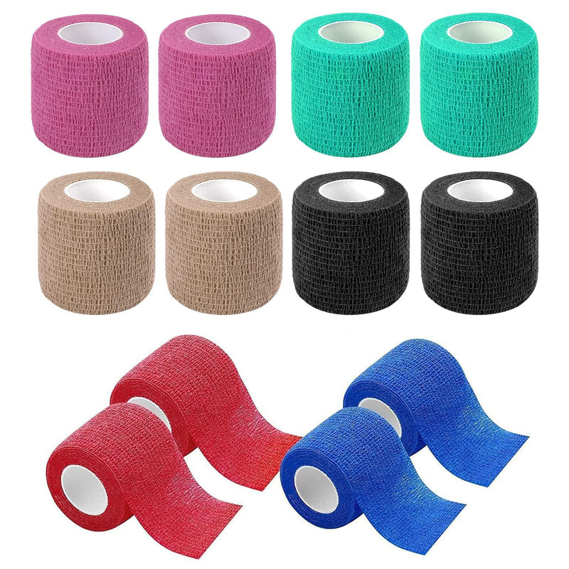12 Rolls Of Self-Adhesive, Cohesive Bandage, Elastic And Self-Adhesive, Cohesive Bandage, Suitable For Stretch Athletes, Sports, Wrist (6 Colors, 5 Cm, 4.5 M) - NewNest Australia