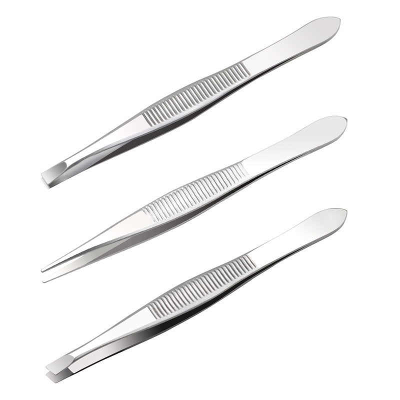 Professional Tweezers Set, 3-Piece Tweezers Splitter Tweezers Eyebrow Tweezers Medical Eyebrow Plucking Professional Tweezers Set Precision Tweezers Set Face Care For Plucking Eyebrows - NewNest Australia