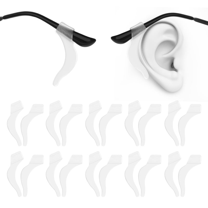 Wllhyf 10 Pairs Silicone Glasses Ear Pad Grips Prevent Glasses Slipping, Soft Comfortable Glasses Ear Hook Sleeve Transparent Anti-Slip Ear Grippers For Sunglasses Reading Glasses (White) - NewNest Australia