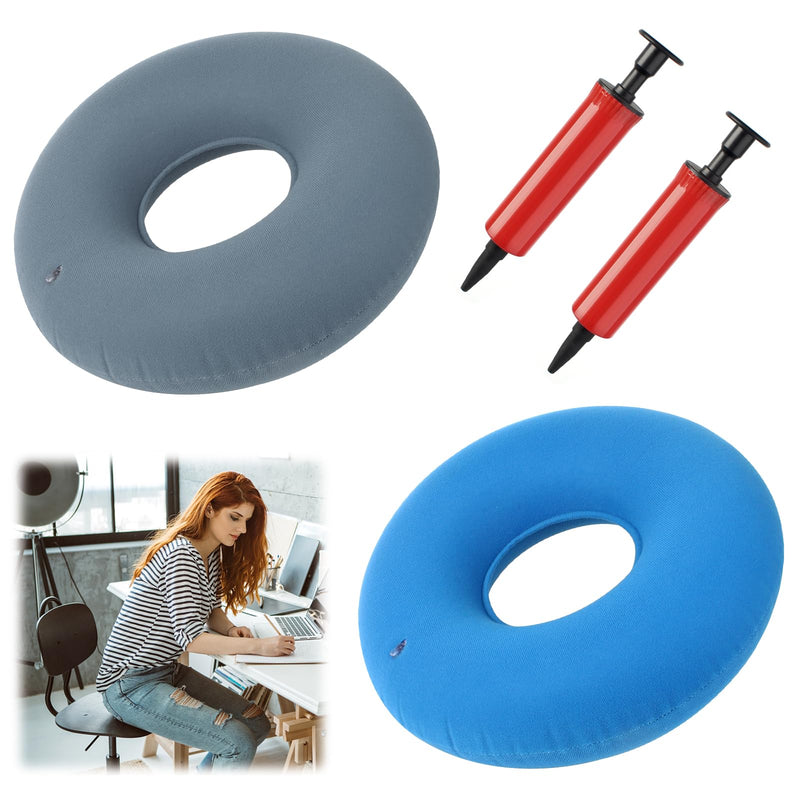 Yaklee Hemorrhoid Seat Cushion, Pack Of 2, 90 Kg Load Capacity, Inflatable Donut Cushion, 30 Cm Round Orthopedic Seat Cushion, Coccyx Seat Ring With Pump For Hemorrhoids Coccyx Pain Pregnant Women - NewNest Australia