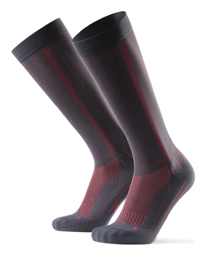 DANISH ENDURANCE Sports compression stockings, support stockings, 21-26 mmHg, for men and women, 39-42 grey/red - NewNest Australia