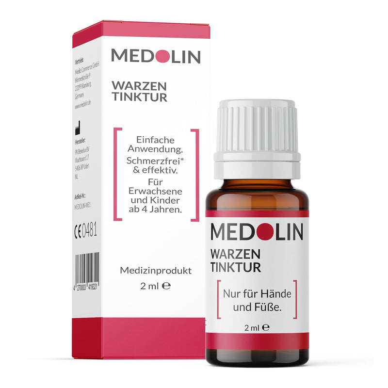 Medolin® Wart Tincture - Effective wart remedy for the treatment of warts - Scientifically confirmed effect - Easy & painless application, 2 ml - NewNest Australia