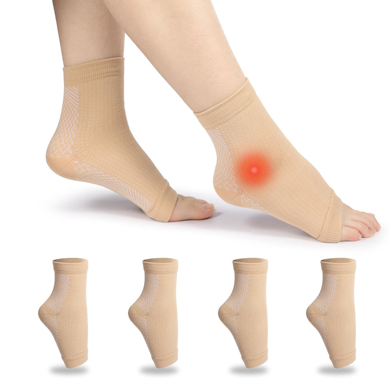 Milaiun Ankle Brace Pack Of 4, Professional Ankle Brace For Women/Men, Compression Socks, Foot Brace, Right And Left Ankle, For Arthritis, Sprained Ankle, Sports (Colour, L) - NewNest Australia