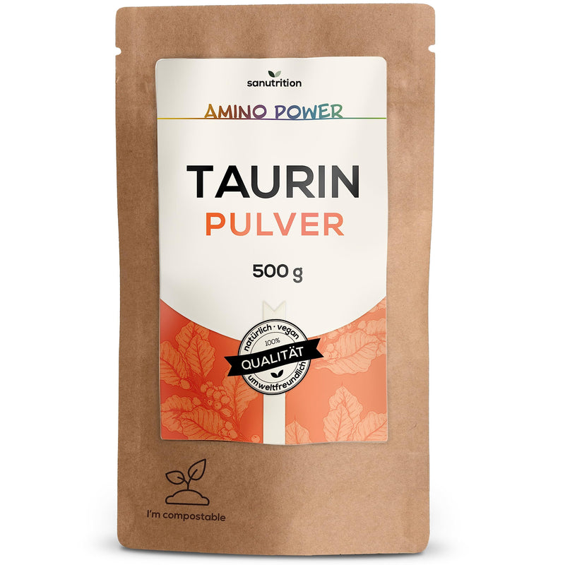 Taurine powder | 500g bag | 100% pure active ingredient | Quality from Austria | laboratory tested | vegan | Sanutrition - NewNest Australia