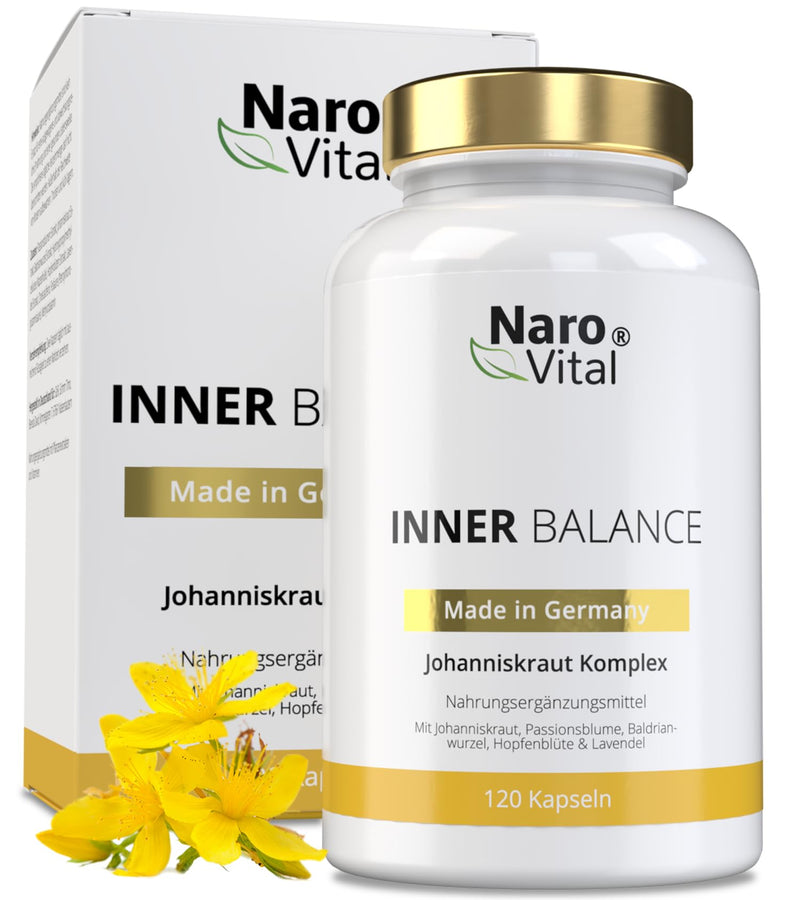 St. John'S Wort Complex - Passion Flower, Valerian, Hops & Lavender Extract Capsules High Dose - For Stress - Mood Brightener & Soothing - 90 Capsules I Narovital Inner Balance - NewNest Australia