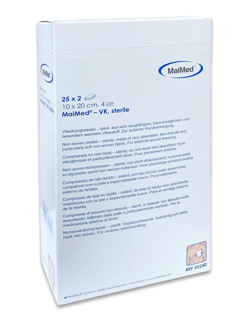 Non-Woven Sterile Dressings, 10 X 20 Cm, Sterile, 4 Layers, Pack Of 50, Non-Adhesive Wound Dressing, Wound Dressings For External Wound Supply, Blood Absorption And Secretion Absorption - NewNest Australia