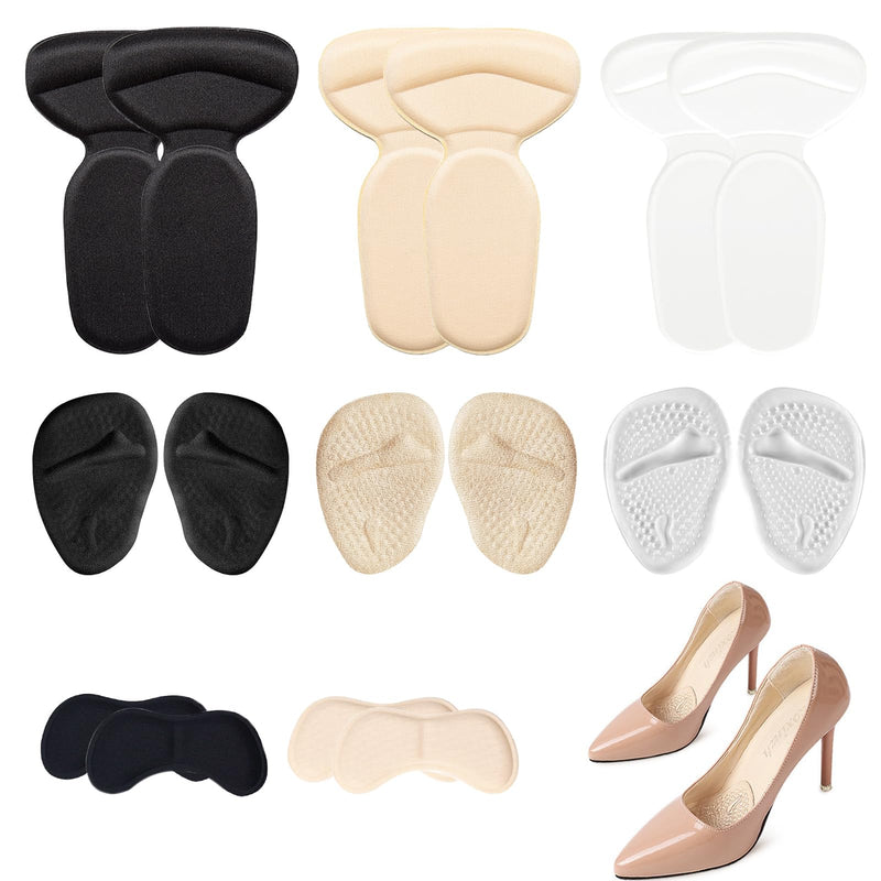 LUBOXIN 8 Pairs Forefoot Pads and Heel Cushion Set, Reusable Gel Insoles High Heels, Bunion Pads Forefoot for Women, Insoles for Sandals, Anti-Slip Gel Insoles for Pain Relief - NewNest Australia