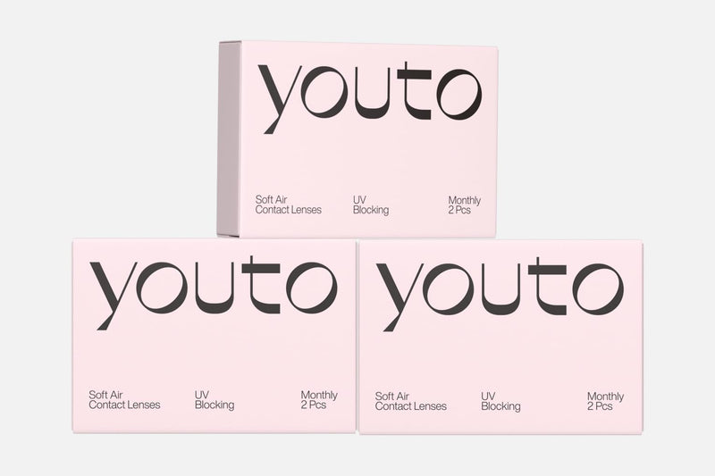 youto monthly soft lenses, pack of 6, spherical contact lenses, UV protection and high wearing comfort, BC 8.5 mm, DIA 14.0 mm -2.00 diopters - NewNest Australia