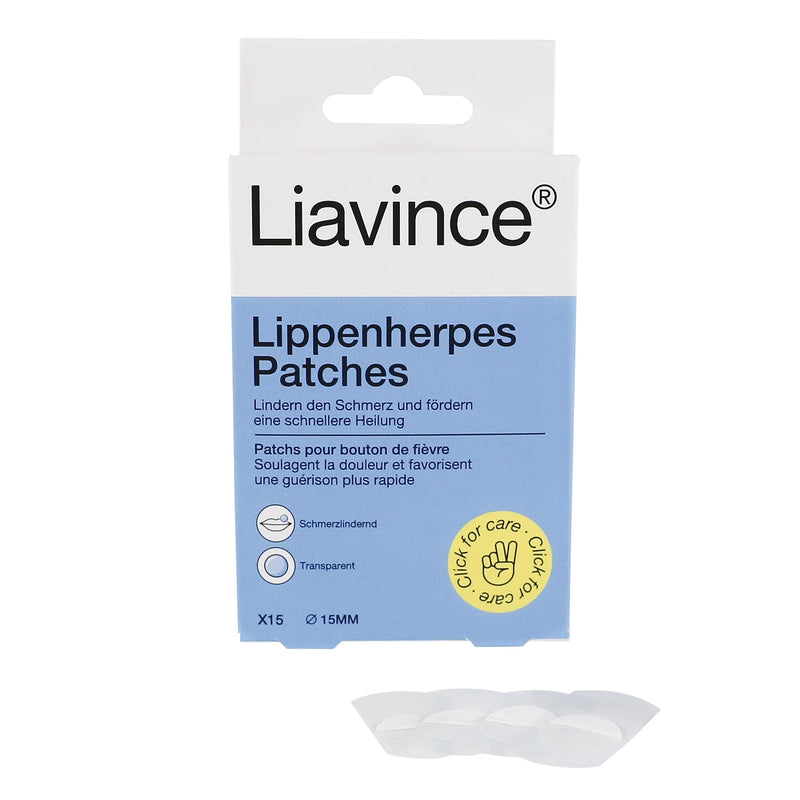 Liavince Lip Sore Patches, 15 Round Herpes Plasters 15 Mm, Transparent