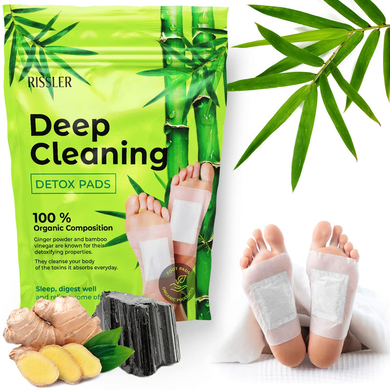 Rissler, 10 Detox Patches For Feet - Natural Foot Pads With Bamboo Vinegar And Ginger Powder For Deep Sleep, Stress Relief And Body Cleansing - 100% Natural Detox Foot Plasters Ginger - NewNest Australia