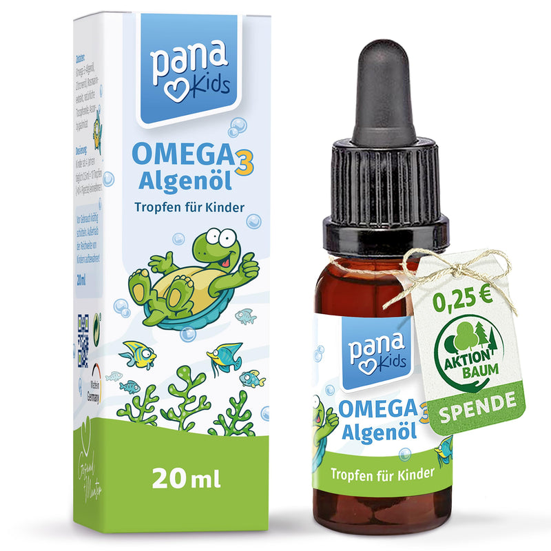 Omega 3 drops for children - from 4 years - 100% vegan - 20 ml - with DHA (316 mg) & EPA (158 mg) - Omega 3 children made from algae oil - NewNest Australia