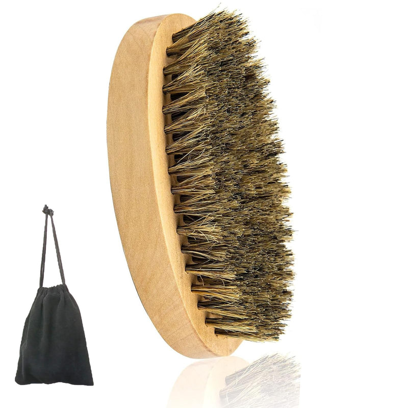 Beard Brush for Men Boar Bristle Hair Brush beard brush men Wooden comb Travel Daily Beard Care with Storage Bag For Softer Beard - NewNest Australia