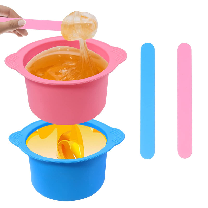 Yungeln Pack Of 2 Wax Warmers Replacement Bowls Silica Gel Non-Stick Removable Wax Bowls With 2 Wax Spatulas Compatible With Wax Warmer, Hair Removal/Depilation Wax Warmer - NewNest Australia