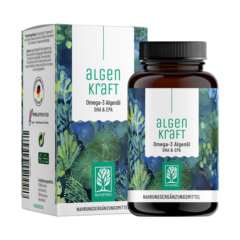 Naturtreu Algae Power - Omega 3 Vegan From Algae Oil - 1000Mg Omega 3 Algae Oil From Sustainable Cultures - Microalgae Oil With High Doses Of Dha & Epa In The Optimal Ratio - Laboratory Tested - NewNest Australia