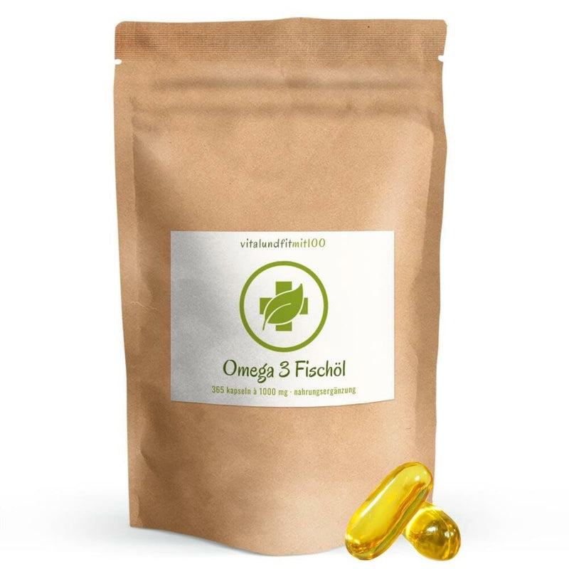 Omega 3 Fish Oil - 365 Capsules Of 1000 Mg Fish Oil Per Capsule With Epa And Dha - Essential Omega 3 Fatty Acids In High Doses In An Annual Supply - From Sustainable Fishing - Without Unwanted Additives - NewNest Australia