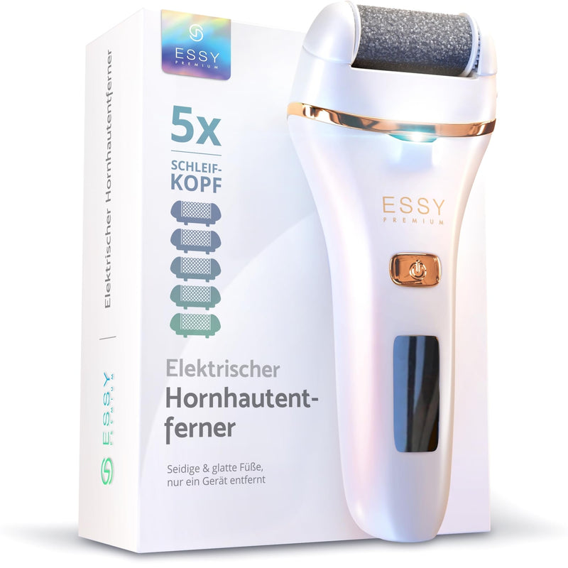 Essy Electric Callus Remover Test Winner with 5 Replacement Rollers Callus Removal Electric Callus Remover Foot Care Device Pedicure Set Electronic Foot Care Callus File (White) 10 Piece Set - NewNest Australia