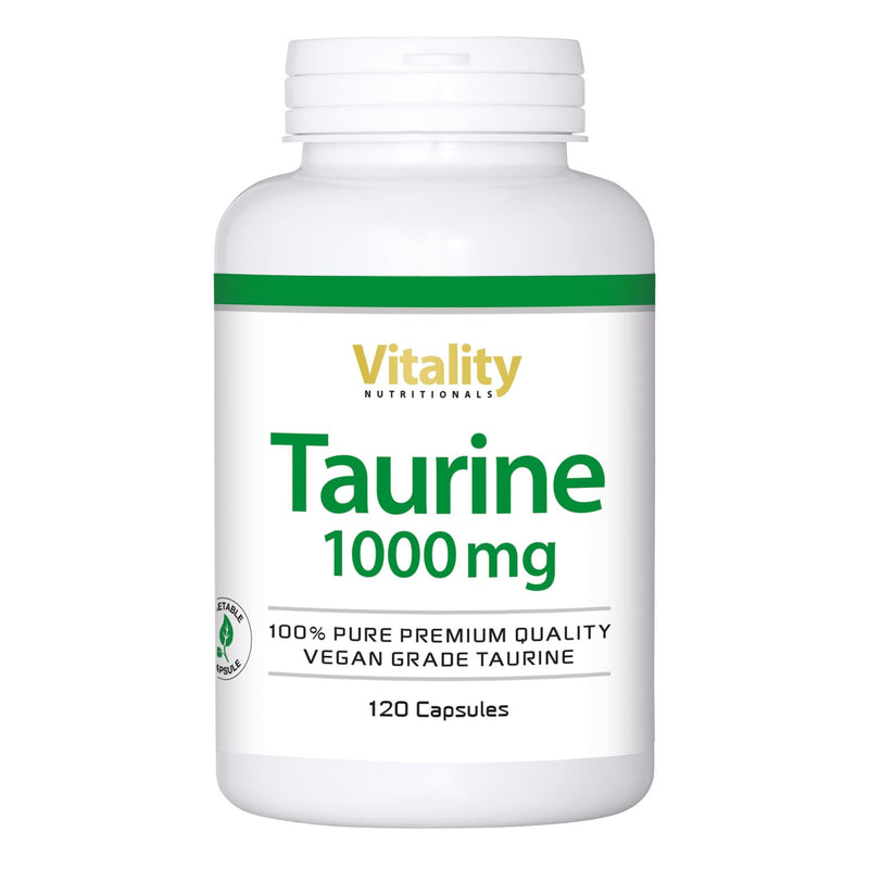 Taurine 1000 Mg, 120 Capsules For 4 Months. Taurine High Dose With 1000 Mg Pure Taurine Per Capsule. Free From Lactose, Soy, Gluten And Yeast. Vegan. Vitality Nutritionals By Vitaminexpress - NewNest Australia