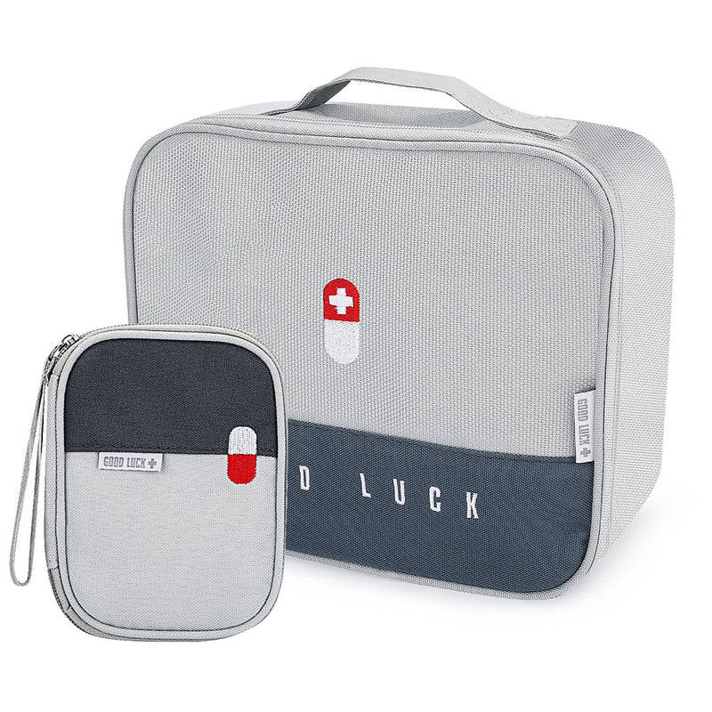 Bbjinronjy Travel Pharmacy Bag, Empty Medicine Bag, Travel, 2-Piece Pocket First Aid Kit, Portable Medicine Bags For Travel, Camping And Hiking, Lightweight (Large And Small) - NewNest Australia