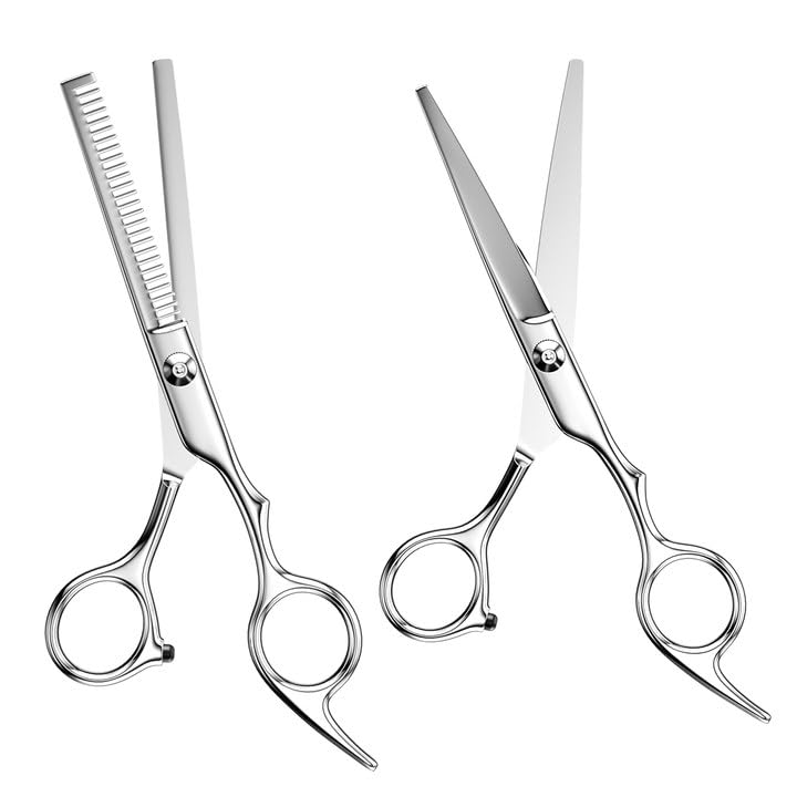 Mesybveo 2 pieces hair scissors, ultra-sharp and precisely cut styling scissors, hairdressing scissors made of stainless steel for thinning and shaping, suitable for home, hairdressing salon, hairdresser - NewNest Australia