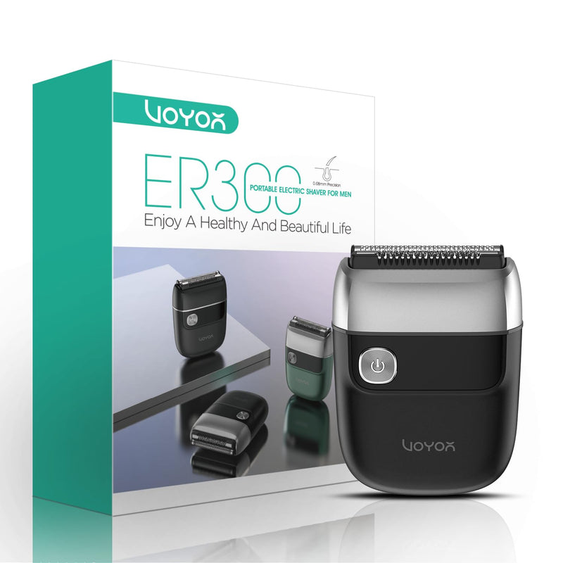 Voyor Foil Shaver, Portable Razor Men'S Electric Wireless And Rechargeable Usb Mini Shaver For Shaving Beard, Head And Face Wet & Dry Ideal For Travel Er300 (Silver) - NewNest Australia