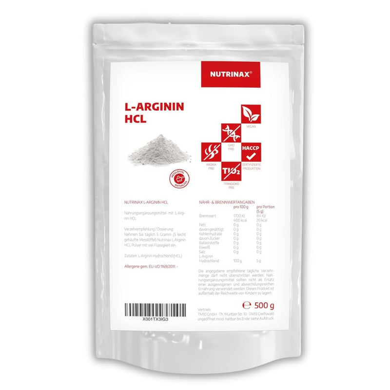 NUTRINAX | L-Arginine HCL powder 1000g | L-Arginine Hydrochloride - from plant fermentation | vegan | without fillers and additives | Amino acid arginine - NewNest Australia
