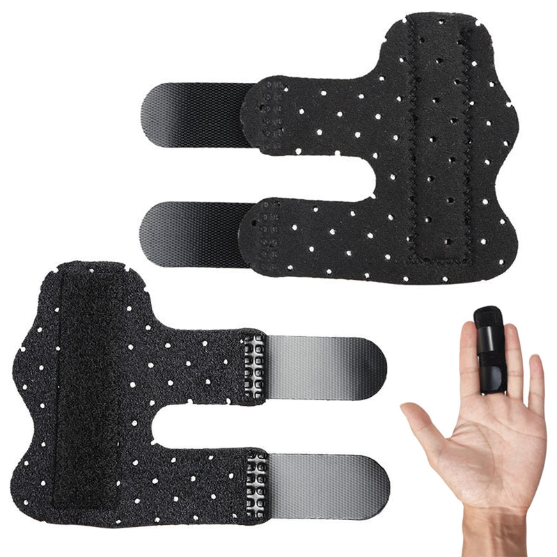 Jdxun Pack Of 2 Finger Splints, Finger Protection, Snap Finger Splint, Adjustable Reusable Finger Splint Finger Cots For Broken Fingers & Osteoarthritis Pain Relief (Black) - NewNest Australia