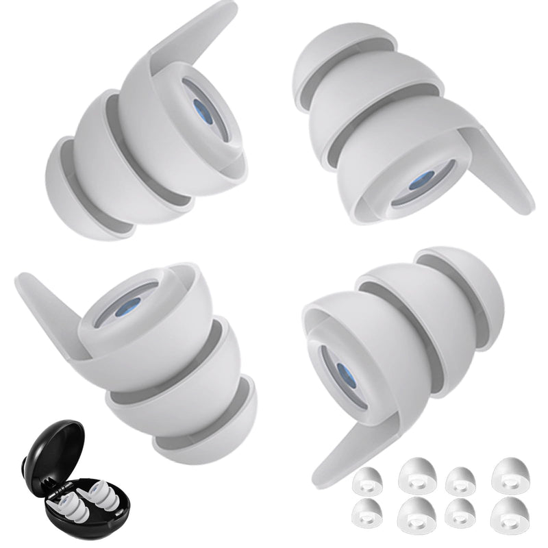 Sugeru 3D Ear Plugs, Soft Silicone Ear Plugs For Sleeping, Reusable And Washable Earplugs, Ear Plugs For Sleep, Airplane, Snoring, Concentration, Travel (White, 2 Pieces) - NewNest Australia