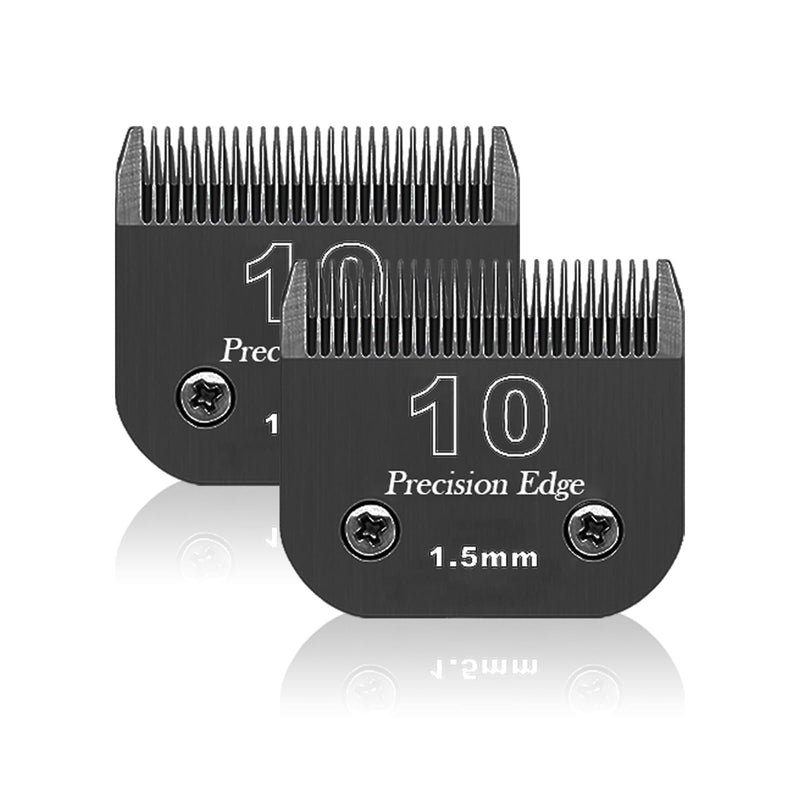 Dog Grooming Replacement Blade Compatible With Heiniger/Moser Max45/Andis/Oster A5/Wahl 10Km Series Dog Clipper, Size 10 1/16" (1.5Mm), Cutting Length, Pack Of 2, Black 10#-1.5Mm (2 Sets) - NewNest Australia