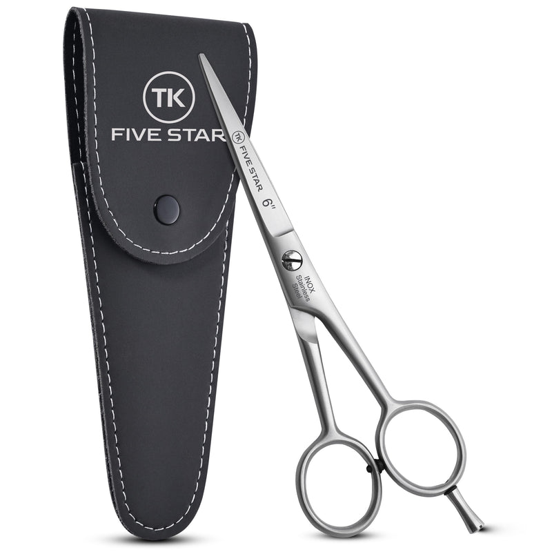 Five Star Solingen Signature Professional 6 inch extra sharp hairdressing scissors, hair scissors, beard scissors, hair cutting scissors, rust-proof for women, men, hairdressers and children for strong and fine hair - NewNest Australia