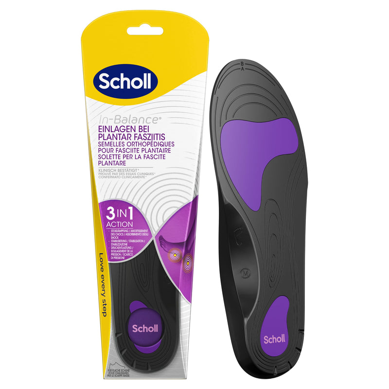 Scholl In-Balance insoles for plantar fasciitis - support on the heel for pain relief (40-42) Black 40-42 - NewNest Australia