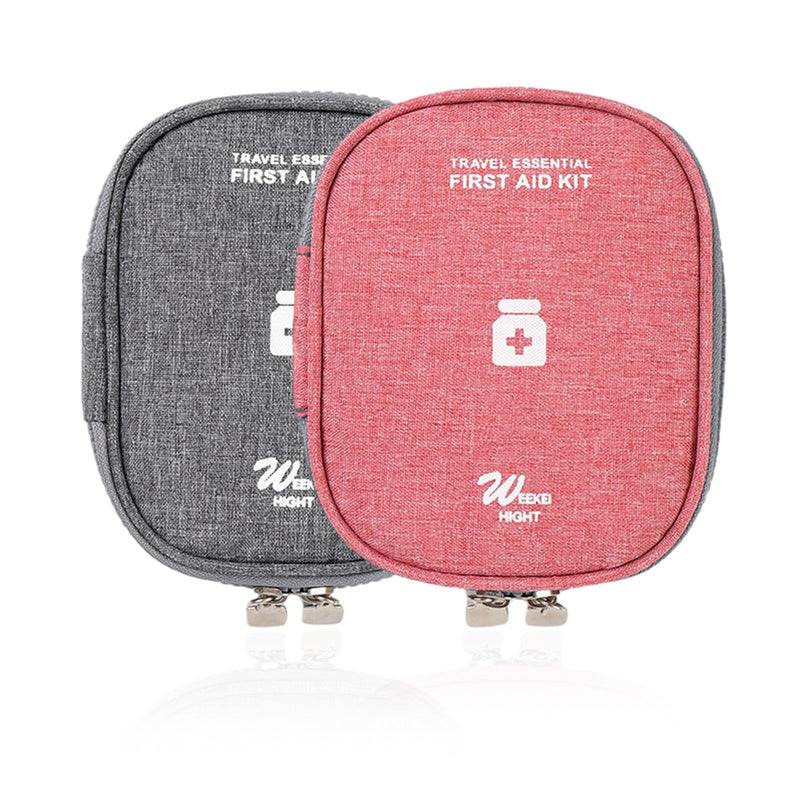 Cpyjw Pack Of 2 Small Medicine Bag, Travel Pharmacy Bag, Mini First Aid Bag, Medicine Bag, On The Go Small Travel Pharmacy Waterproof For In The Office, Travel, Camping (Grey + Wine Red, Gray - NewNest Australia