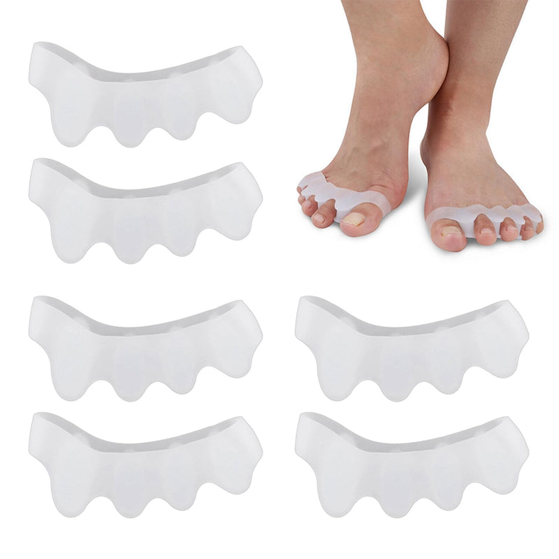 Silicone Toe Separator, Toe Separator, Foot Toe Spreader, 3 Pairs Hallux Valgus Toe Separators, Correction For All Toes, For Overlapping Toes, Reduced Foot Pain Friction, White - NewNest Australia