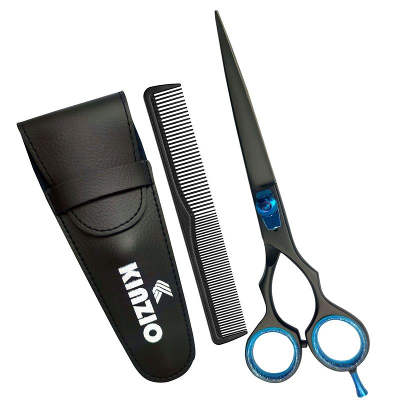 KINZIO Hairdressing Scissors, Japanese Scissors Stainless Steel Salon Scissors Finely Adjustable Tension Screw Hair Cutting Scissors with Particularly Sharp and Precise Cuts Premium Scissors for Hair Cutting (6.5") 6.5" - NewNest Australia